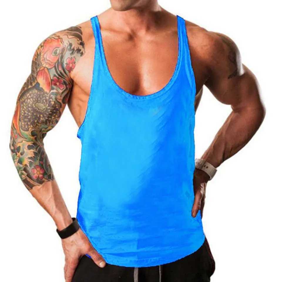 Brand New Plain Tank Top Men Bodybuilding Singlet Gyms Stringer Sleeveless Shirt Blank Fitness Clothing Sportwear Muscle VestT250318