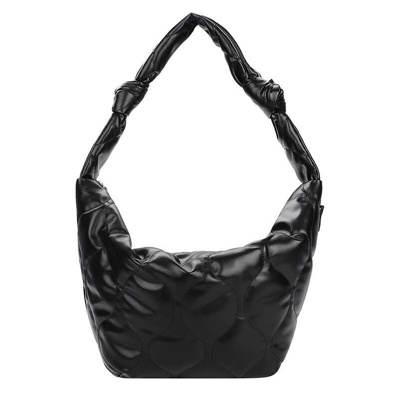 Casual Crossbody Leather Large Capacity Zipper Purse Down Cotton Women Soft Quilted Totes Bag Satchels