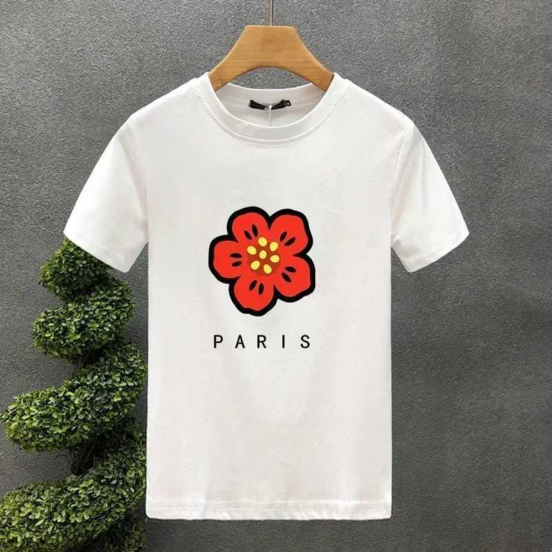 2024 Luxury Paris Mens T-shirt Flower Cotton High Quality Creative Printed Summer T-shirt Brand Top Unisex Super Large S-7XL X250306