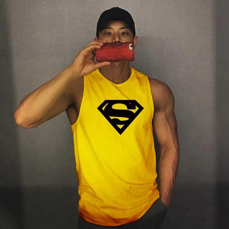 New Fitness Summer Fashion Musculation Workout Casual Mesh Tank Top Men Clothing Bodybuilding Sleeveless Shirt Quick Dry VestT250318