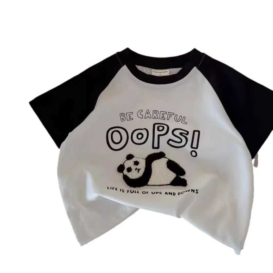 Pure Cotton Cartoon Boys T-shirts 2025 Summer Clothing Loose Fashion Boutique Childrens Wear Top Short Sleeve Tees Kids ClothesT250306