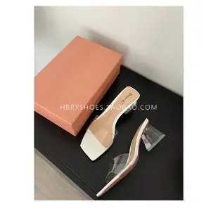 Wen Sexy Clear Crystal High H Shoes 2023 Summer New Simple Slip Shallow Mes Slippers Pumps Zapatos De Mujer Sandals Y250306