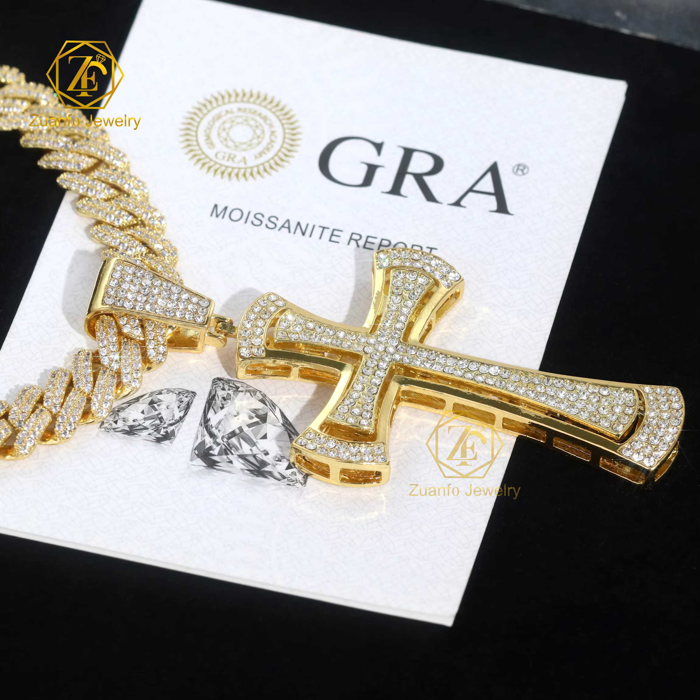 High Quality Wholesale Meele Moissanite Necklace Chain HipHop Pendant Moissanite Classic Crucifix Moissanite Cross Pendant