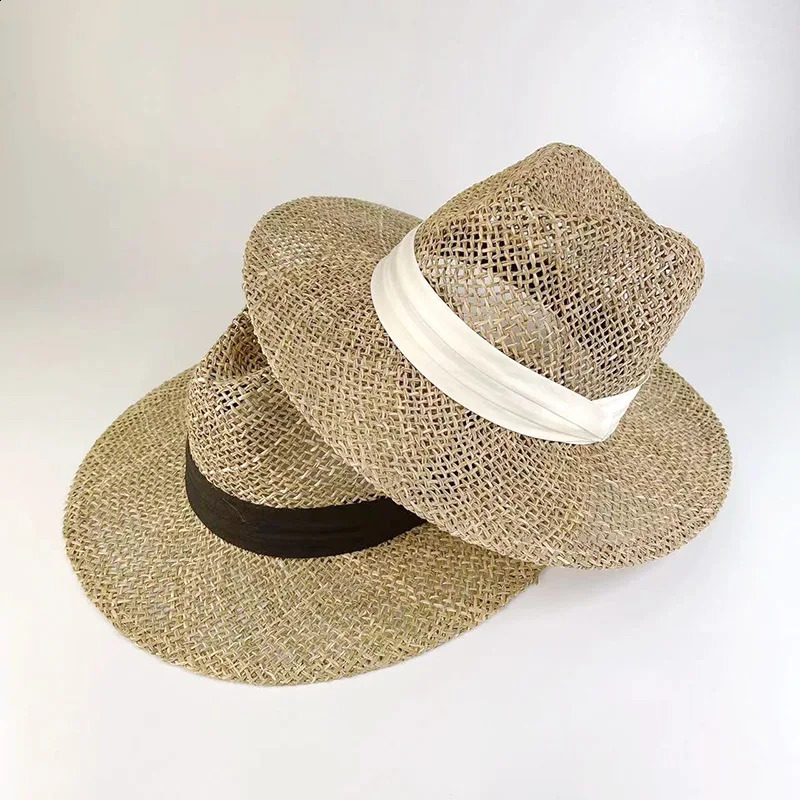 Summer Hat for Women Breathable Hollow Panama Hat for Men Vacation Beach Hat Sunshade Straw Hat Sun Hat Sombrero Hombre 250303
