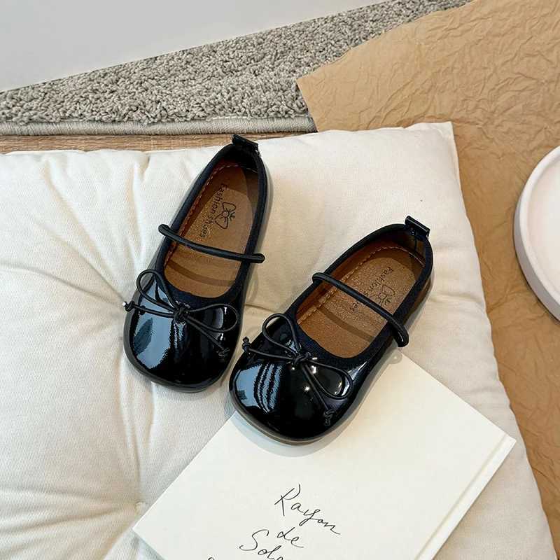 Round Toe Patent Leather Ballet Flats For Baby Girl Classic Bowknot Elastic Band Ballerina Shoes Toddler Kid Soft Dress ZapatosT250306