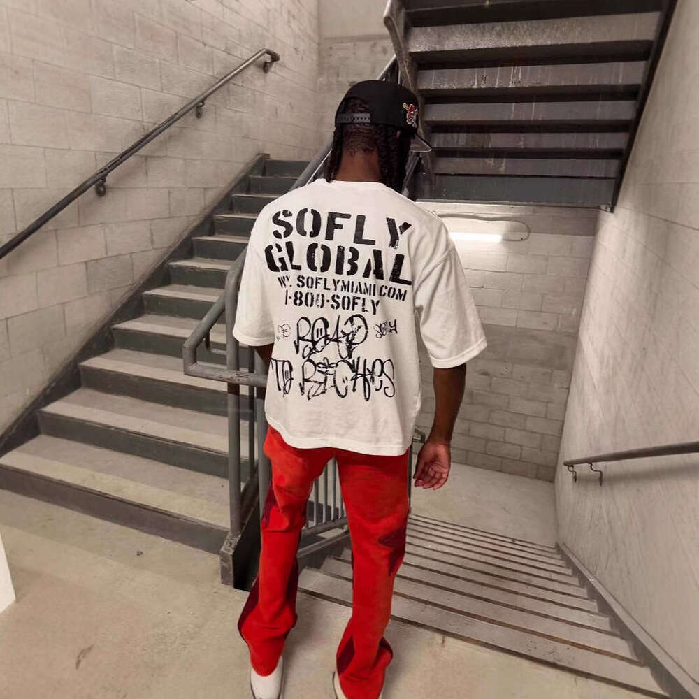 Unisex fashion trend explosive style elements street art T-shirt top