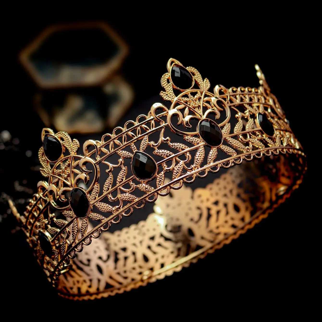 Round Wedding King Tiara piece For Men Rhinestone Royal Crown Hair Ornaments Important Occasion Jewelry Accessories X250306