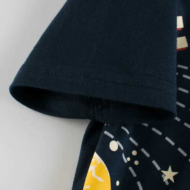 Dropshipping 2025 Summer New Boys Letters Print T-Shirts Value Children Tops Short Sleeve Cotton Kids Clothes 2-10 Years OldT250306