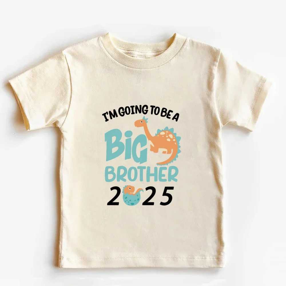 Promoted To Big Brother Est 2025 Print Kids T-shirt Pregnancy Announcement Boys Shirt Child Summer Retro Short Sleeve Outfit TopT250306