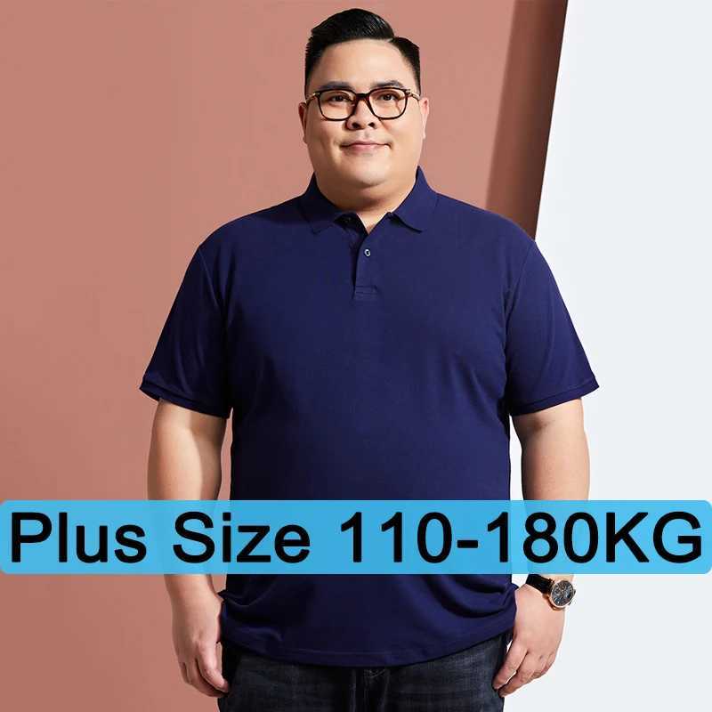 Mens Plus Size Polo Shirt Oversized 6XL 7XL Summer Short Sleeve T Shirts Black Loose Mens Shirt X250306