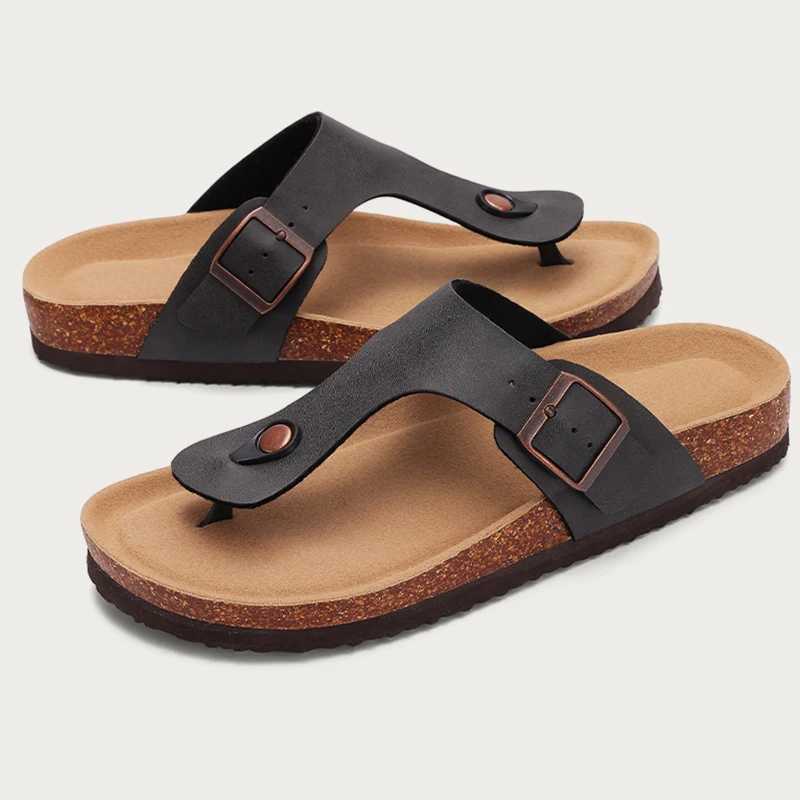 Kidmi Men Clogs Summer Mens Sandal Cork Clog Slippers New Unisex Mules Outdoor Platform Antiskid House Sandals With BuckleC250306