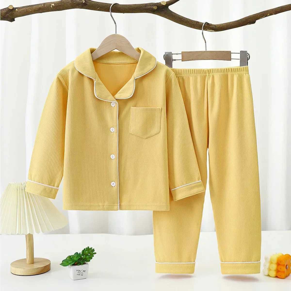 Sping Autumn Baby Girls Clothes Pajamas Sets Boy Pajamas Kids Homewear Cotton Nightwear Childrens Indoor Clothing Pajamas Suit M250306