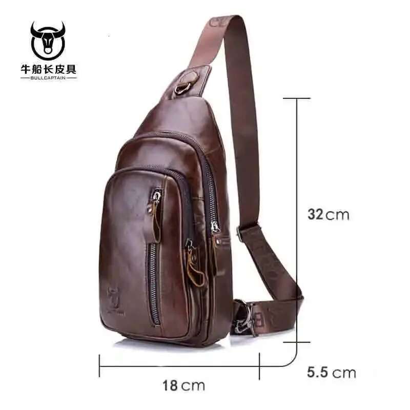 Brand 100% Genuine Leather Crossbody Leather Shoulder Men Chest Bags Fashion Travel Handbags Man Messenger Bag Male
