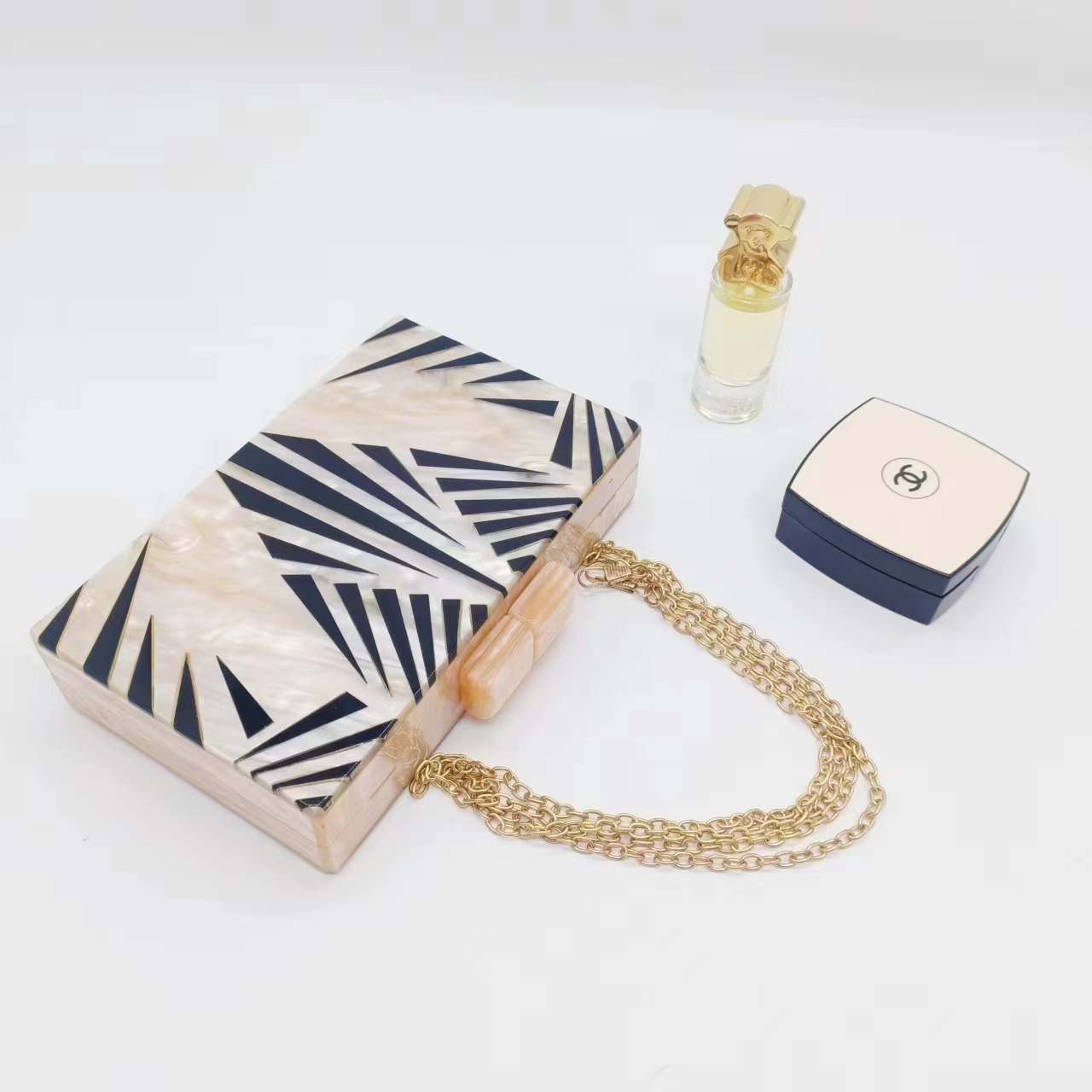 2022 Summer Dinner Zebra Pattern Trendy Single Shoulder Chain Bag For Women Vintage lucite evening bag