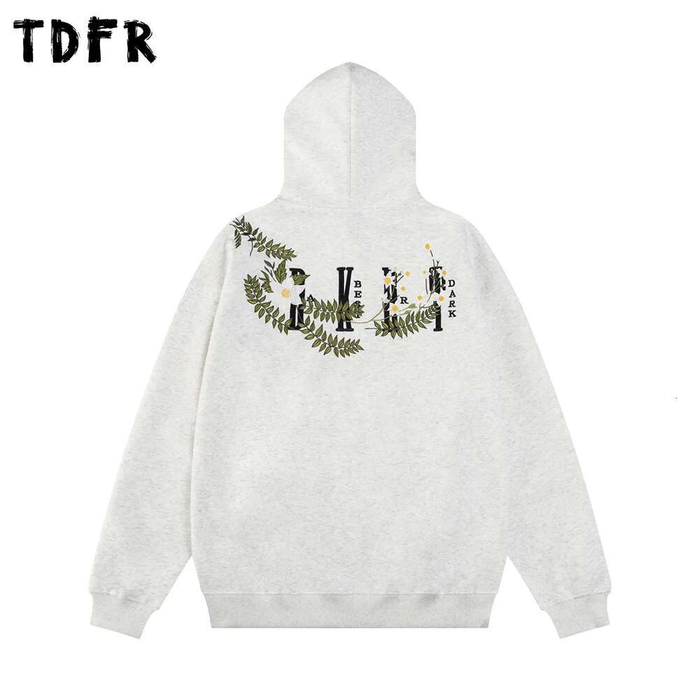 Wer Embroidery Hoodies Mens Front Pocket Spring Retro Streetwear Loose Long Sleeve Hooded Sweatshirts Men