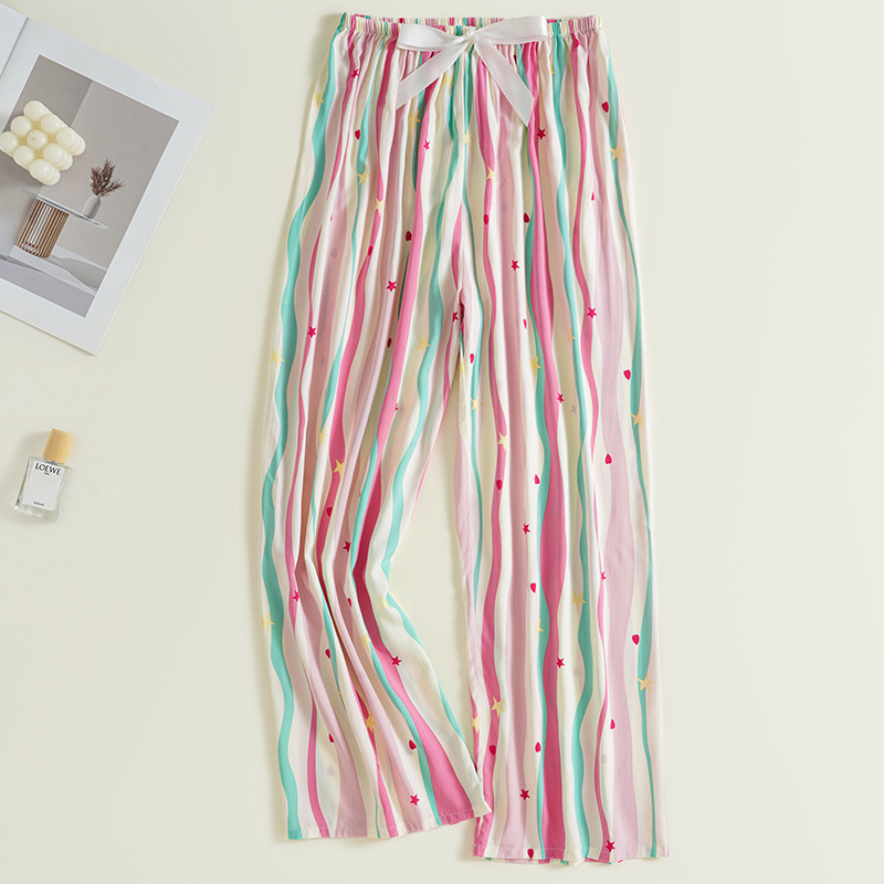 Casual Wide Leg Pants for Women - Soft Cotton Silk Fabric for Home Use and Outdoor Fashion