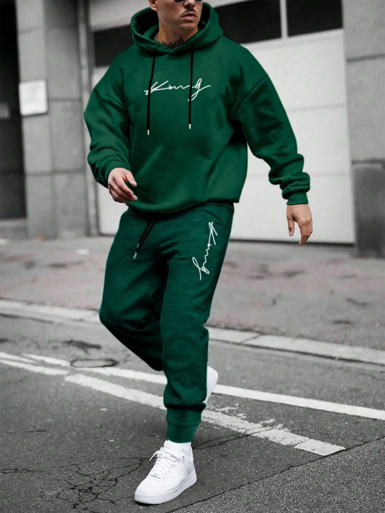 Autumn Winter Two Piece Set for men Drawstring Womens Tracksuit Hooded Suit Quality Comfortable Casual Pullover Fashion Daily 250305