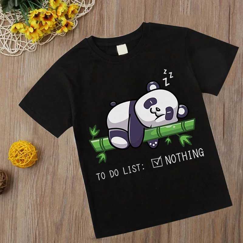 2022 Summer Kids Fashion Cartoon T-Shirt Funny panda Print Boys Girl summer Tees Children Harajuku Baby Tshirts 2-14Y Tops 2022T250306