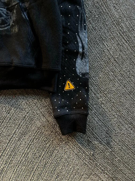 American Zipper Hoodies Y2K Clothes Mens Gothic Hip Hop Letters Graphics Rhinestones Vintage Hoodies Sweatshirts Zipper Jackets 250305