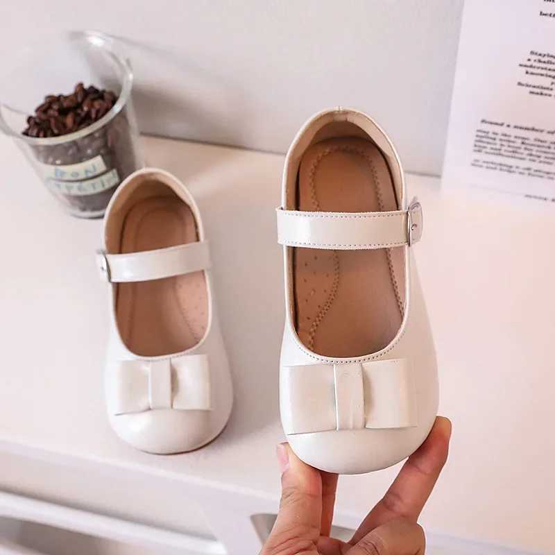 Autumn Childrens Flats Soft Microfiber Fashion Bow Mary Jane Baby Girls Casual Shoes Spring Antiskid Outsole Kids Evening ShoesT250306