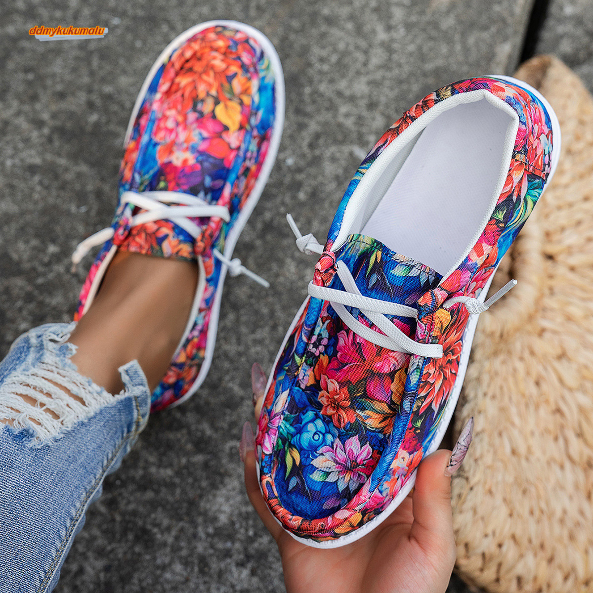 2024 New Fenghua Duo Front Strap Low Top Large Fashion Sports Women's Casual Single Shoes #ddmykukumalu