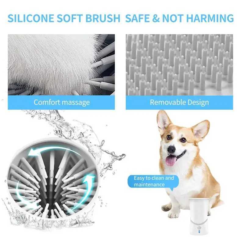 Automatic Dog Paws Cleaner Pet Foot Washer Cup Portable Paw Cleaner for Small and Medium-Sized Dogs Silicone Dog Paw Cleaner Cup M250306