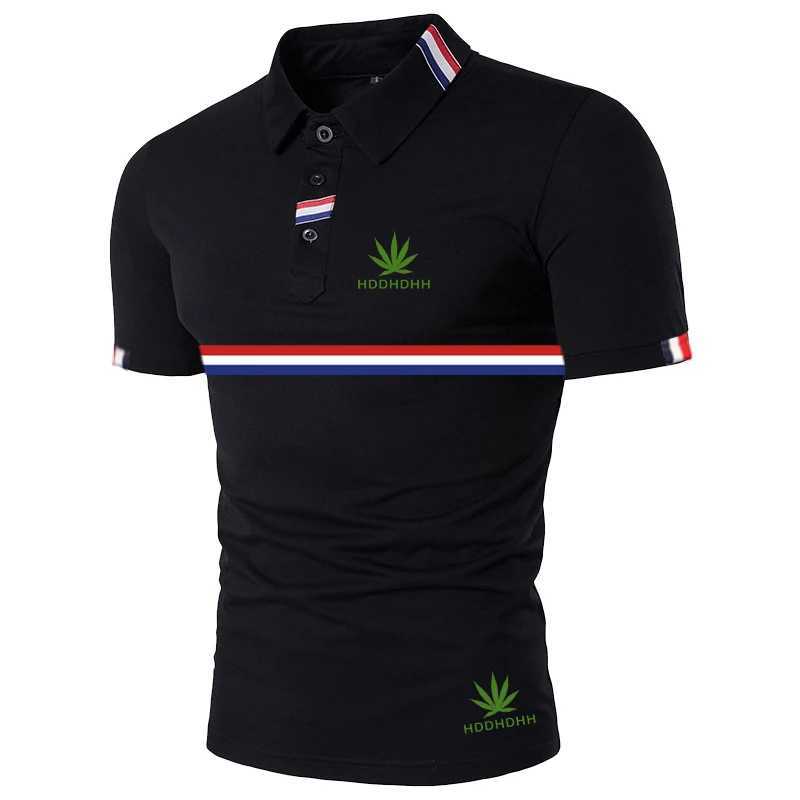 HDDHDHH Brand Printed Polo Striped Decorative T-shirt Lapel Clothing Shirts Short Sleeve For Men Casual Solid Color Top X250306