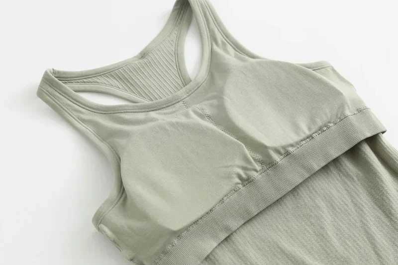 Dupe Yoga Tank Tops Women Fitness Sleeveless Cami Sports Shirts Slim Ribbed Running Gym Crop Vest Built In Bra TopT250318