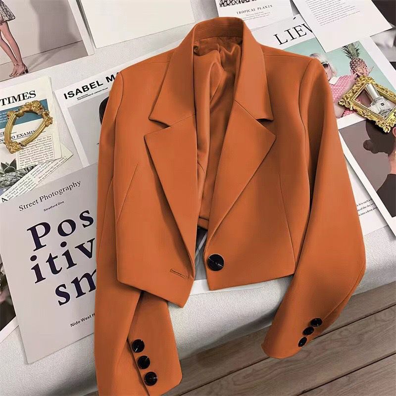 T35Aesthetic V-neck collarless casual linen suit women's thin sun protection jacket