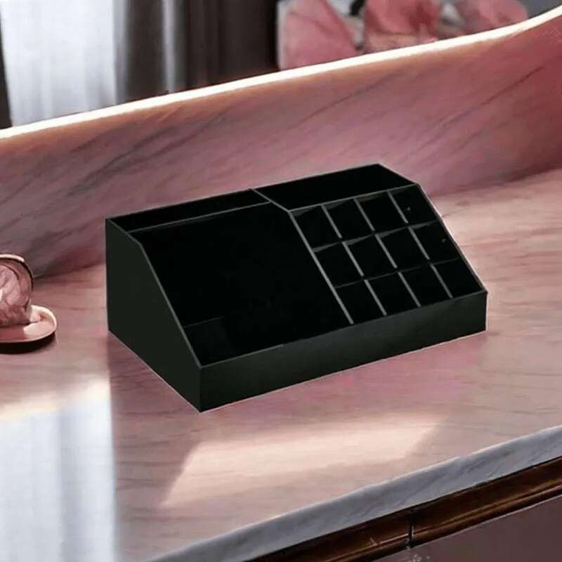 Black Women's Beauty Products Cosmetic Brush Lipstick Classic Printed Acrylic Box Desktop Remote Control Storage Tray