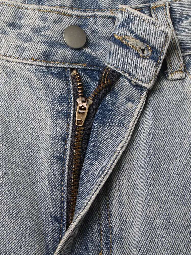 TWOTWINSTYLE Spliced Dias Jeans For Women High Waist Casual Loose Temperament Autumn Jean Female Fashion Style Clothing New