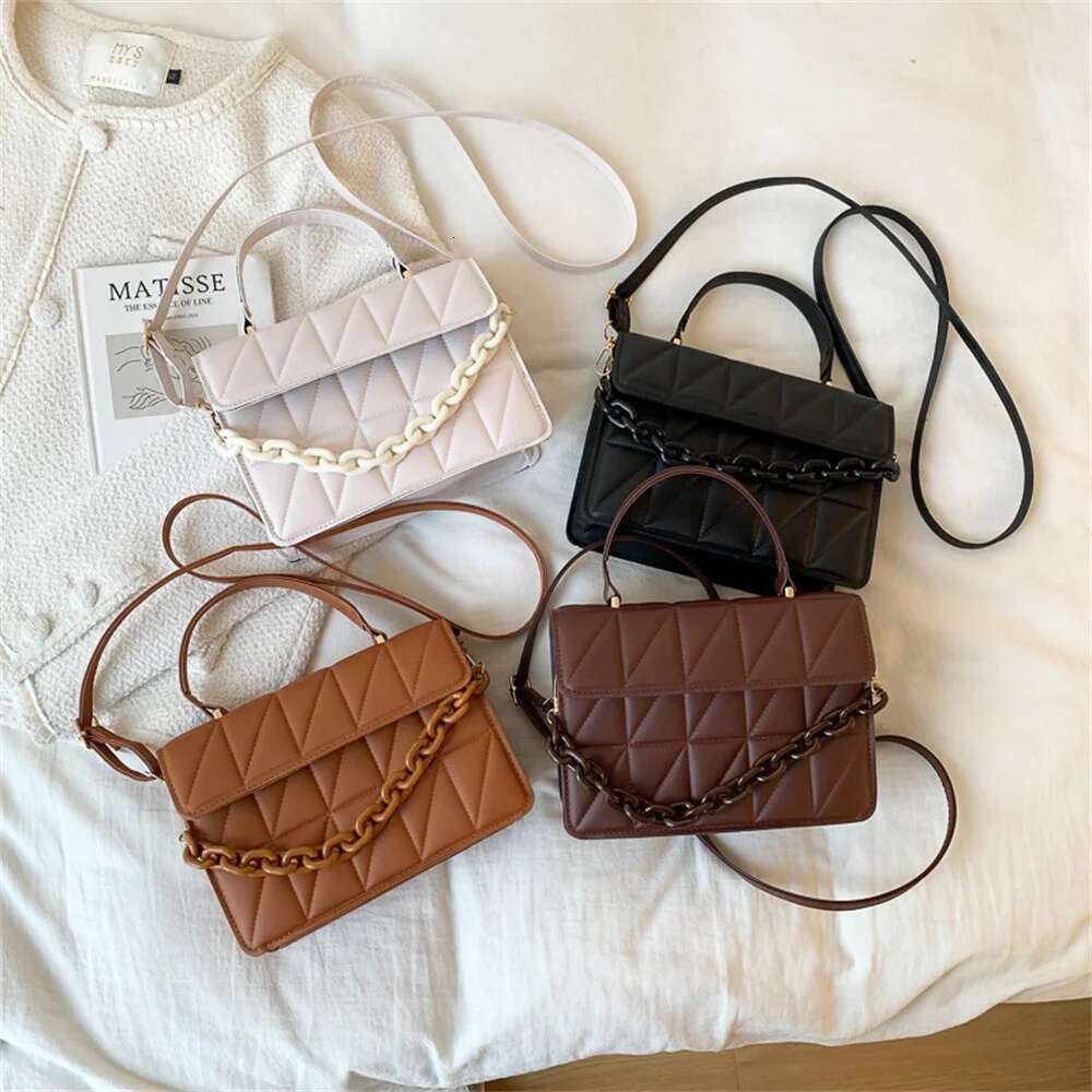 Plaid Women Fashion Shoulder Chain Crossbody Bags Brand Designer Trendy Female Handbags and Purses Small Flap Top Handle Bag