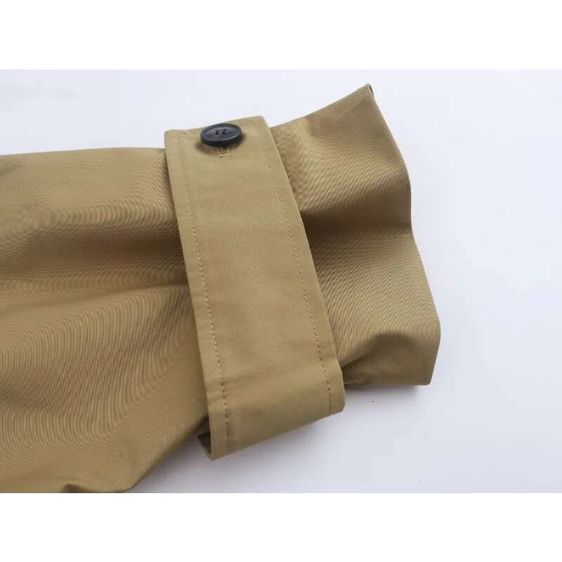 TRAF ZR Khaki Hooded Windbreakers Women's Autumn Coat New In Outerwears England Style Vintage Cropped Trench