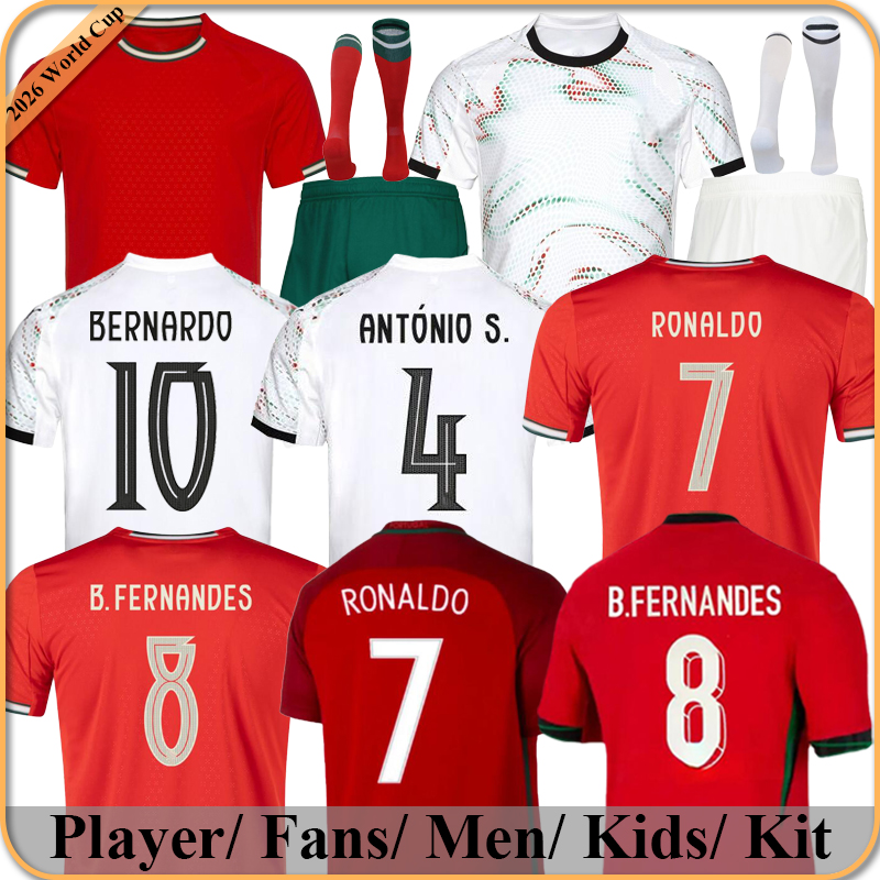 2025 Portugal soccer jerseys B.FERNANDES R. Leao JOAO FELIX PEPE BERMARDO camisa de futebol J.MOUTINHO football shirt Men Kids kit women RoNalDo Portuguese player S-4XL