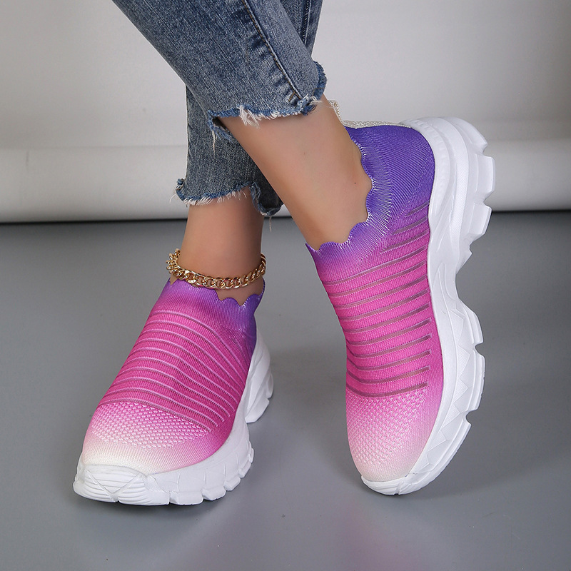 Casual 2025 Single Shoes Summer Mesh Gradient Women's New Large Size ddmykukumalu