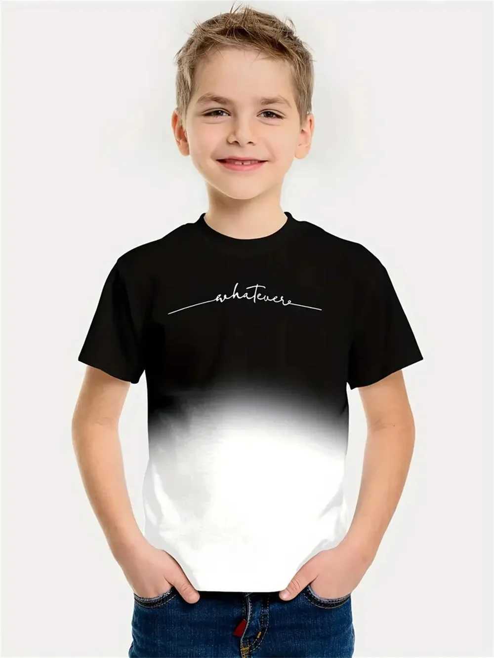 Simple Kids Boys Clothes 3d Print Tee Shirt Short Sleeve Simple Childrens Clothing Fashion T Shirt For Boys Top TeeT250306