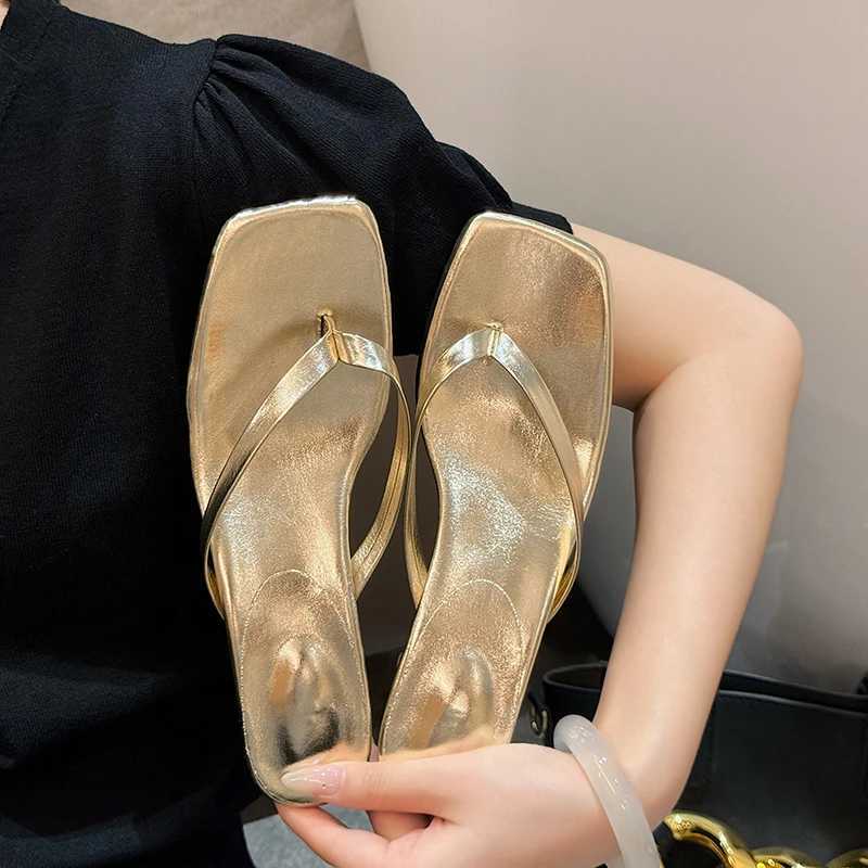 Warm Med Heel Pinc sandals with narrow straps and Kitten Heel Mes elegant flip cover for summer Y250306