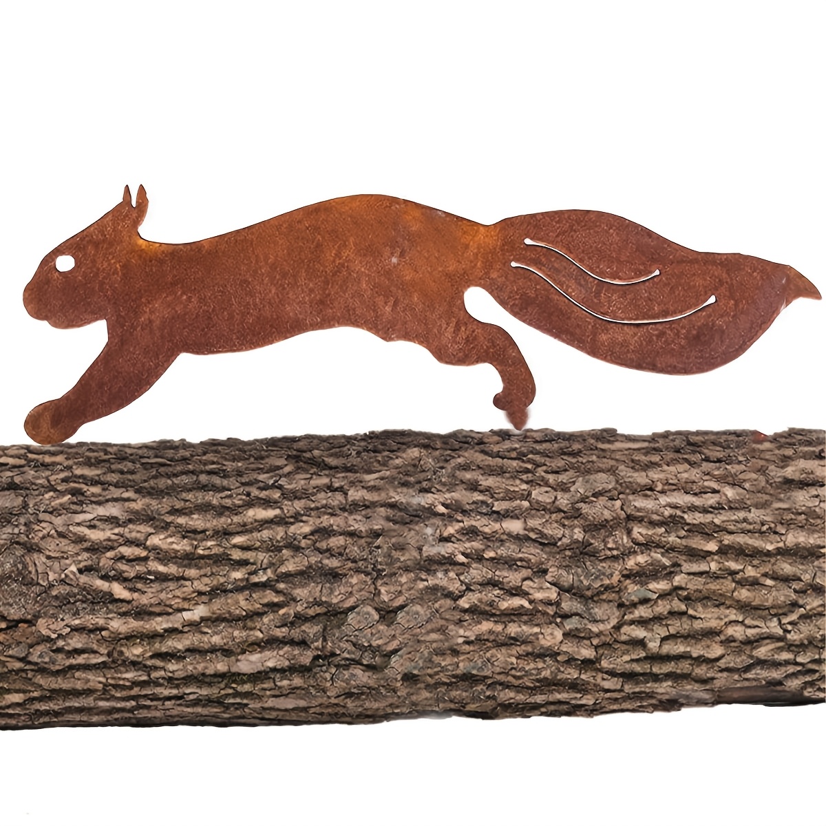1 Piece Rustic Metal Squirrel Statue Rusty Squirrel Climbing On Thing Tree Trunk Metal Garden Decor Garden Stakes Rusty Garden Decoration