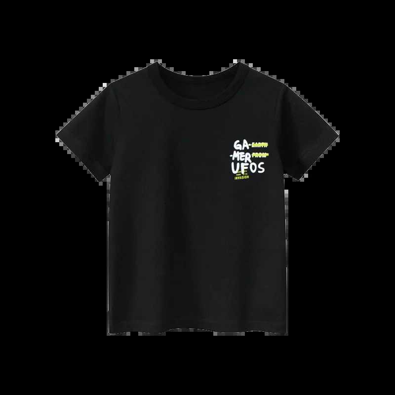 Dropshipping 2025 Summer New Boys Letters Print T-Shirts Value Children Tops Short Sleeve Cotton Kids Clothes 2-10 Years OldT250306