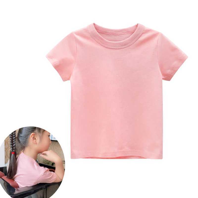 Summer Thin Kids Plain T Shirt Tops Child Boys Girls Short Sleeve Solid Color Cotton Clothes White Black Children Tees 1-8 YearsT250306