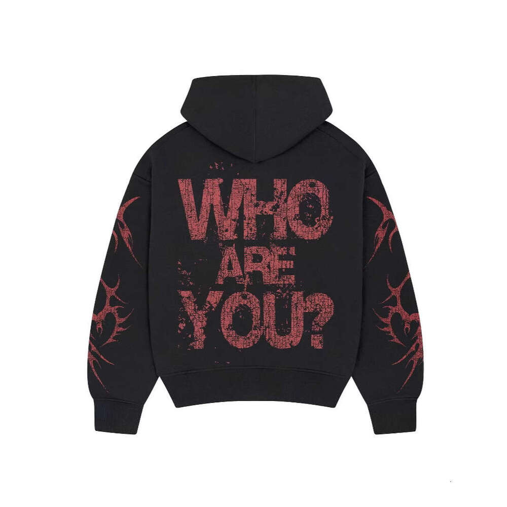 Fashionable autumn winter street printed dark cardigan design, fashionable and versatile jacket, hooded sweatshirt gift for man