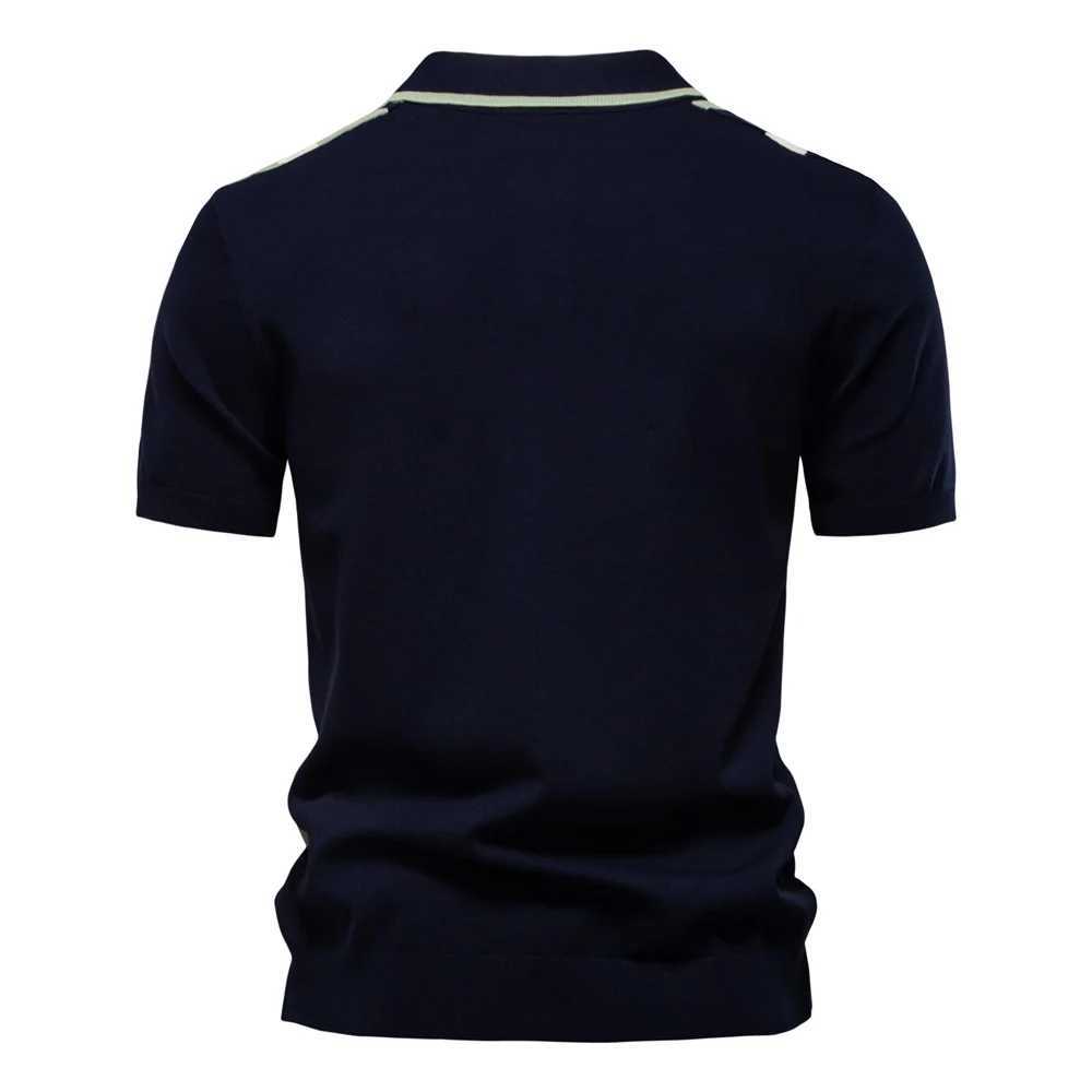 AIOPESON Brand Mens Striped Mesh Polo Shirt for High Quality Breathable Fabric Stylish Casual Male Polo Shirts X250306