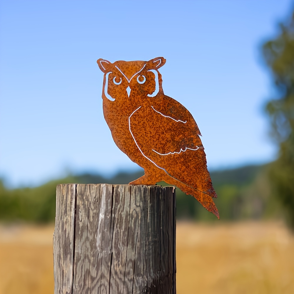 1 Piece Rustic Metal Owl Garden Decor Art Deco Piece Rust Over Time Natural Crafts Perfect Outdoor Decor Thanksgiving Father's Day Mother's 