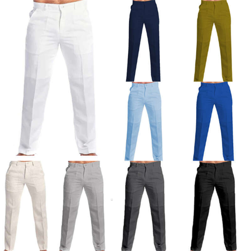 Men's Spring and Summer Solid Color en Slanted Pocket Loose Pants 2025 New Casual Versatile Fashion Clothing