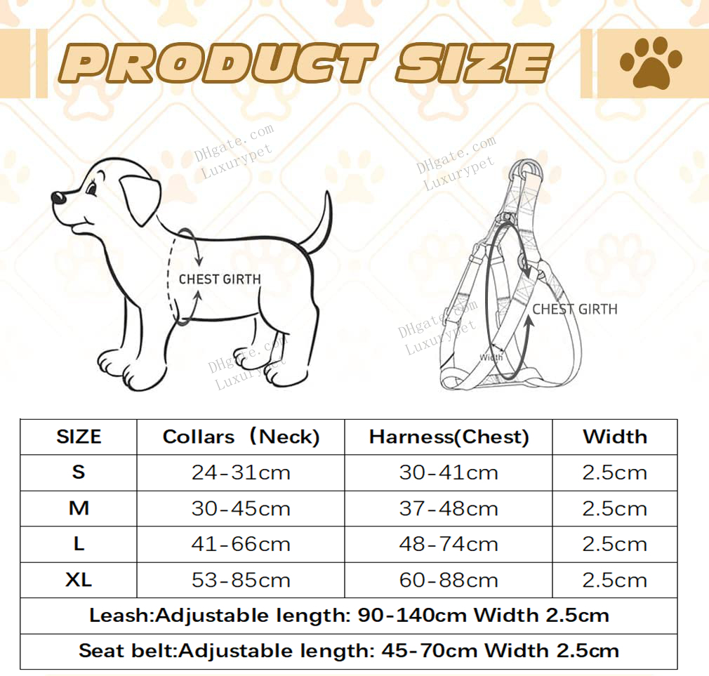 Dog Collar Designer Designer Collar Step In Harness Leashes Luxury Buckle Classic Letters Dog Collars dog leash Leash For Large Medium Small Dogs Figh