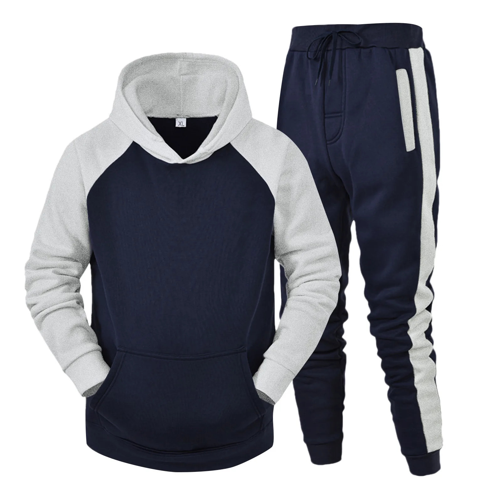 Hoodies 2 Piece Set Men y2k Streetwear Sport Casual Trouser Suits Long Sleeve Hooded SweatshirtsJogger Running Sweatpants 250306