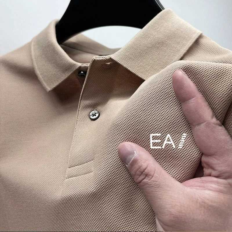 2025 Summer quality short-sleeved sports shirt Business casual T-shirt mens high-end breathable fashion printed polo shirt X250306