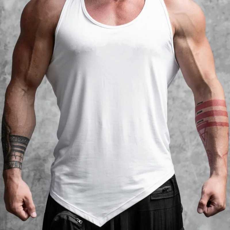 2024 Foreign Trade Mens Summer Sports and Leisure Tank Top Running Elastic Sleeveless T-shirt Tank TopT250318
