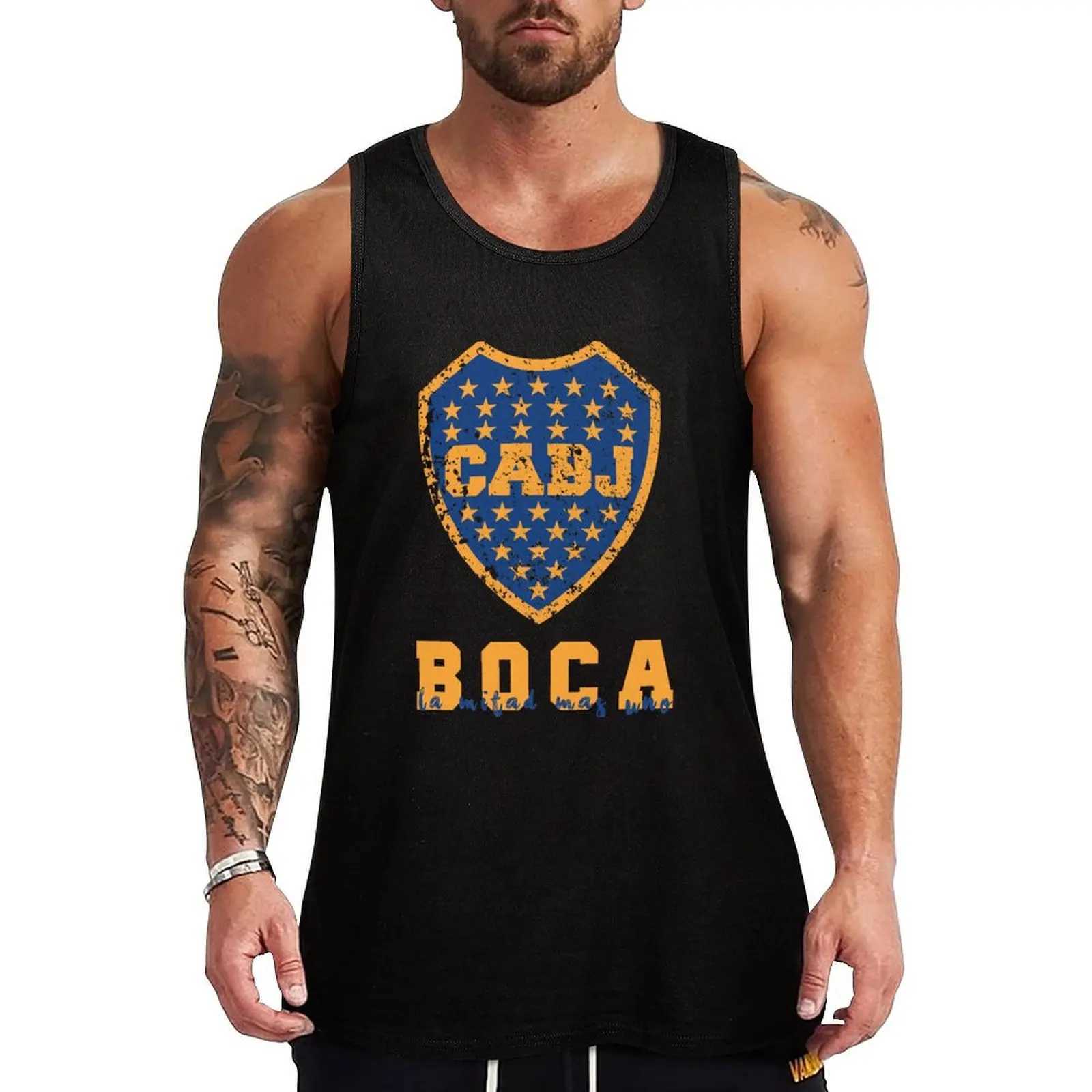 Boca Juniors Argentina Tank Top sleeveless gym shirt man fitness Gym t-shirt manT250318