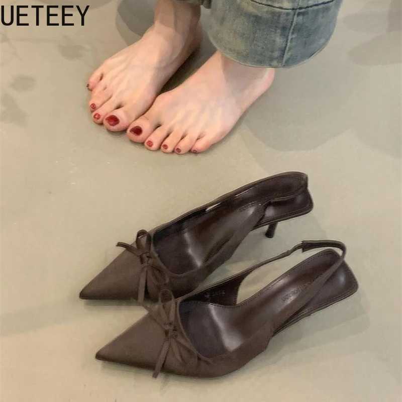 Summer Slip High Heel Womens Sandals Five-knot Singbacks Pumps Stripper Party Fem Sandals Y250306